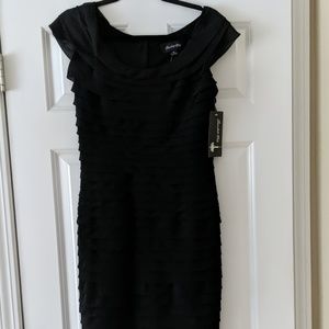 Scarlett Nite black ruffled tiered cocktail dress